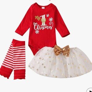 Baby Girls My 1st Christmas Outfit Newborn 0-3 months